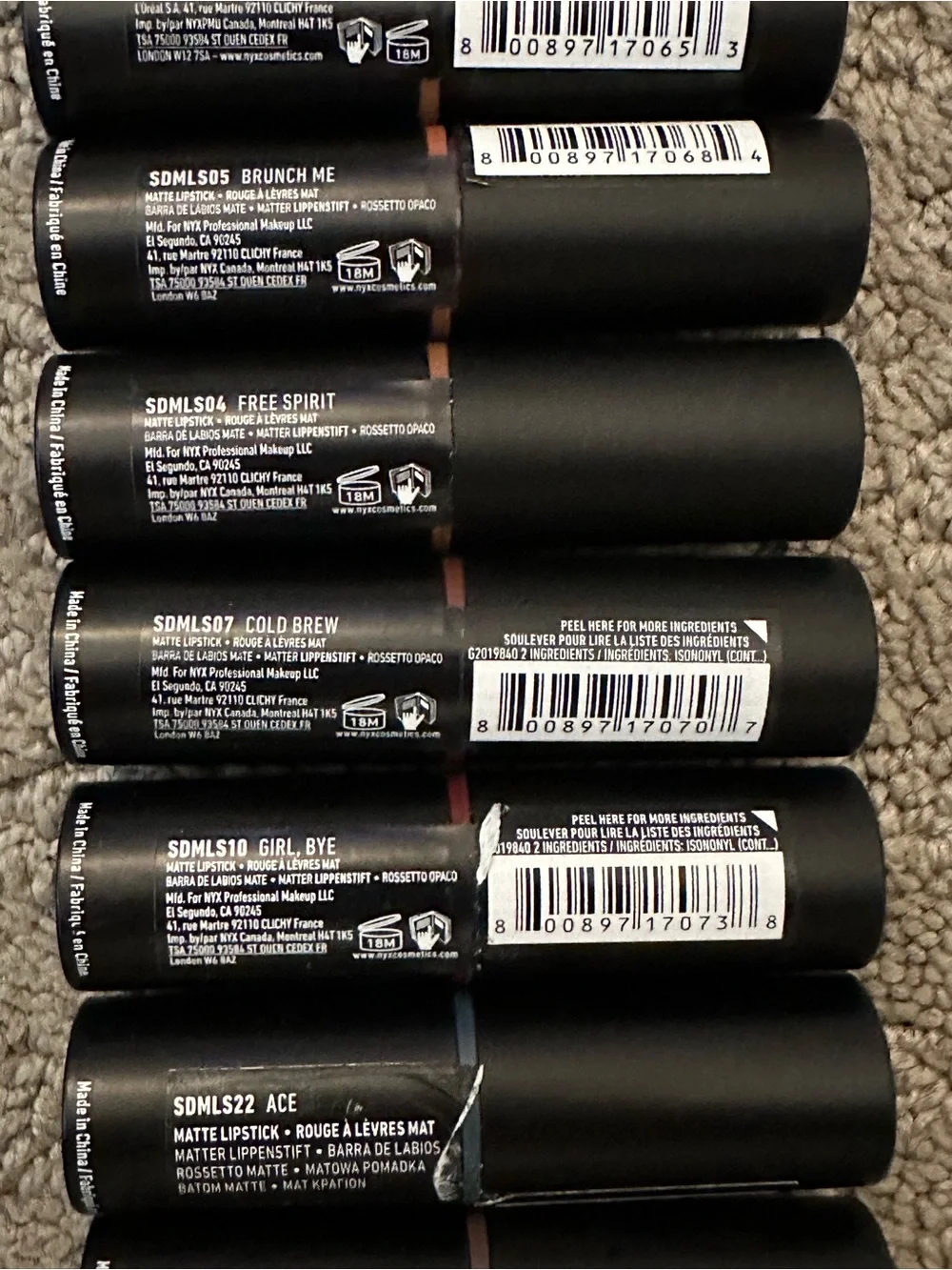 BRAND NEW NYX Professional Makeup Suede Matte Lipstick 9-piece Shade Lot